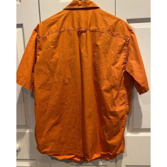 Columbia Sportswear Short Sleeve Button Shirt, XL Orange, 2 chest pockets - Picture 2 of 5